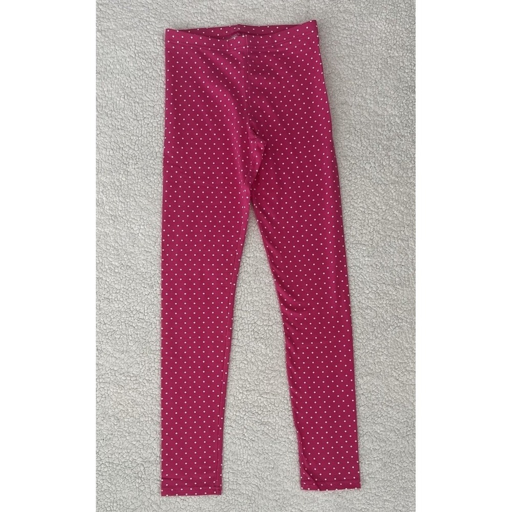 NEW Girls Old Navy Leggings Pink w/ White Polka Dots Size XL (14) Ankle Length